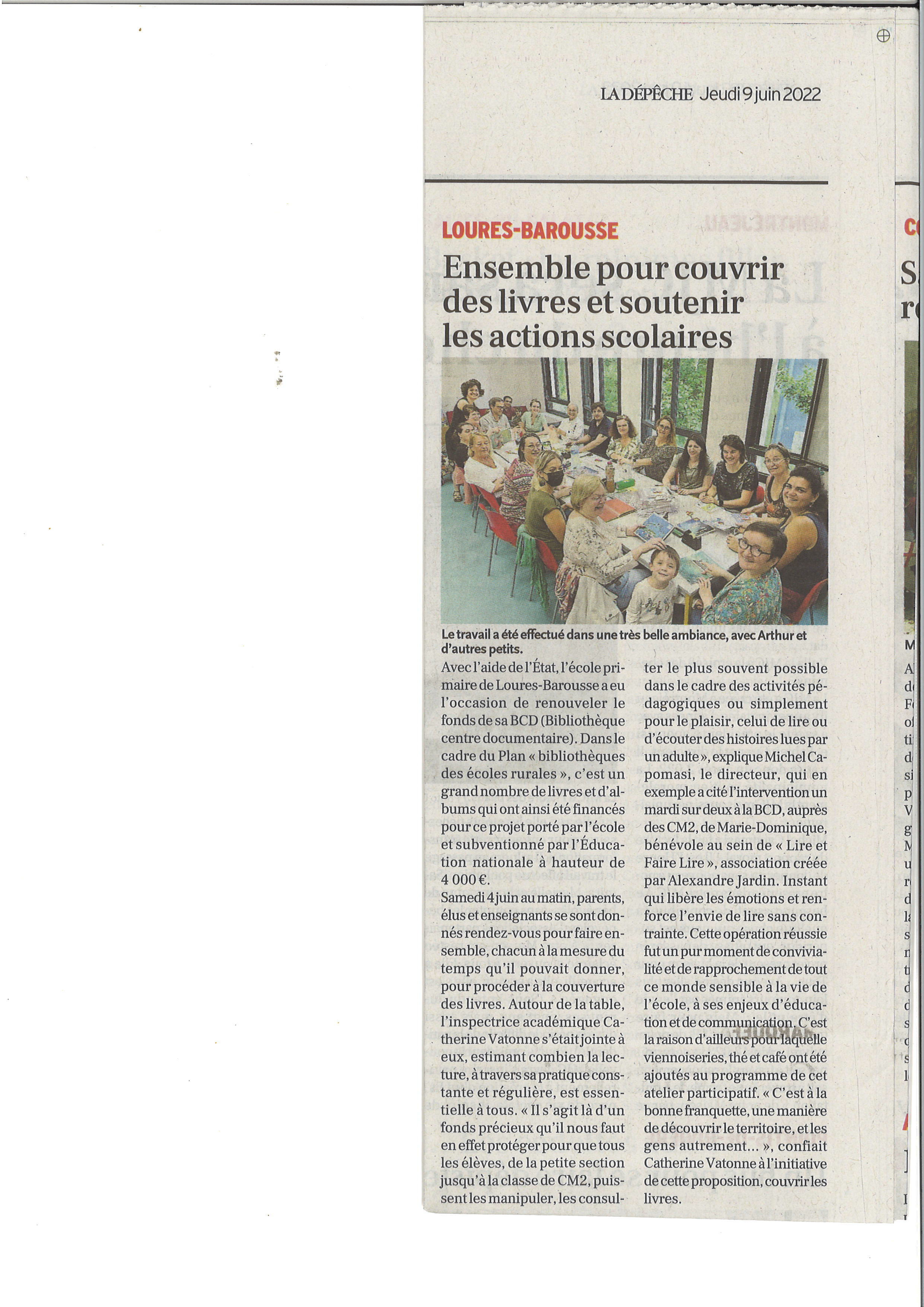 Article de la Dépêche du 9 juin 2022