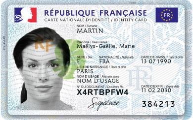 Carte nationale d'identité - Source : Ministère de l'Intérieur